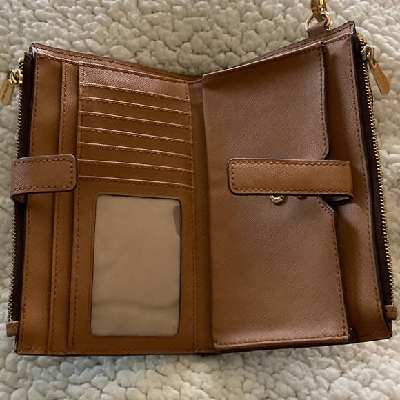 Michael Kors Brown Logo Zip Wallet with Gold Hardware - Picture 4 of 12